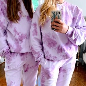 Purple tie-dye champion sweatshirt